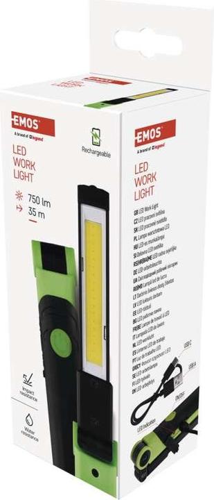 Produktbild Emos COB LED-Taschenlampe P4540, 750 lm, 1800 mAh, wiederaufladbar (2.80 cm, 750 lm)