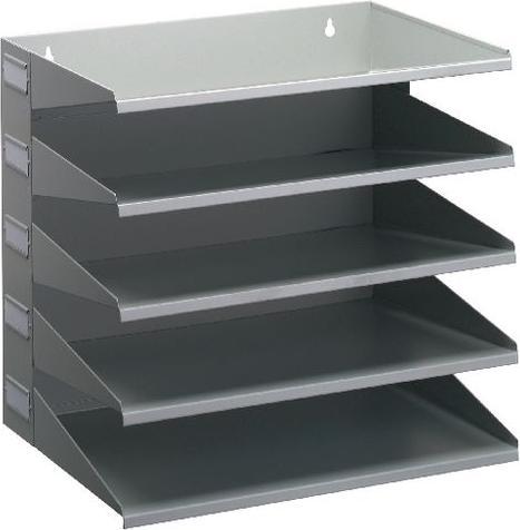 Actual product image Durable Sorting station 5 compartments H330xW360xD250mm steel sheet light grey - 336010