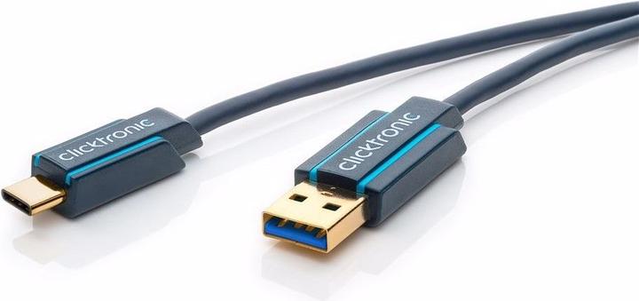 Produktbild clicktronic USB-C - USB-A Adapterkabel, High Speed (2 m, USB 3.0)