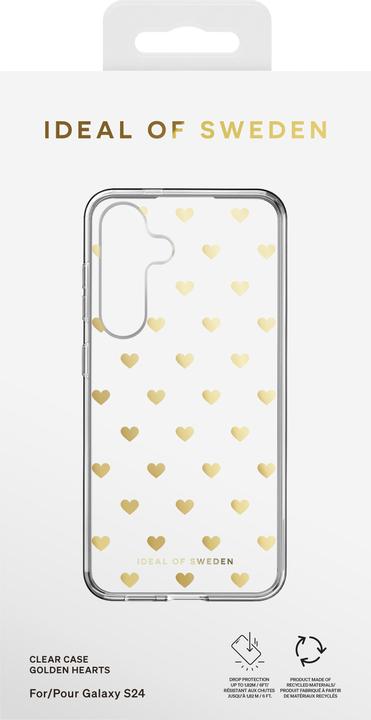 Actual product image iDeal Of Sweden Clear Case Mid - Golden Hearts (Samsung Galaxy S24)