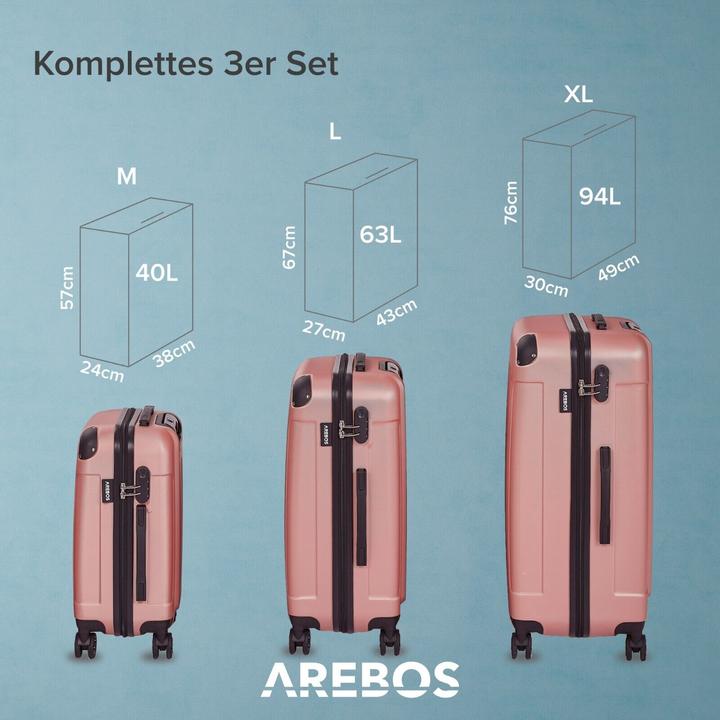 Actual product image Arebos Suitcase (94 l, M (50 - 90l), L (90 - 115l), XL (from 140l))