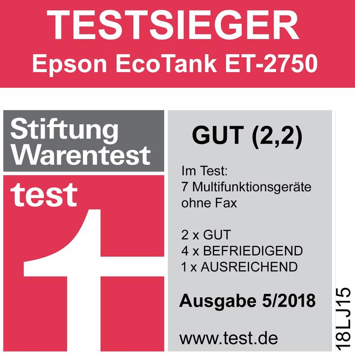 Produktbild Epson ET-2750 EcoTank Unlimited (Tintentank, Farbe)
