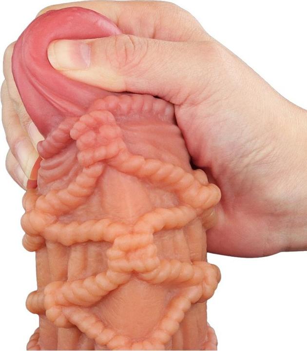 Actual product image Lovetoy Extreme Dildo with Rope Motif 24 cm