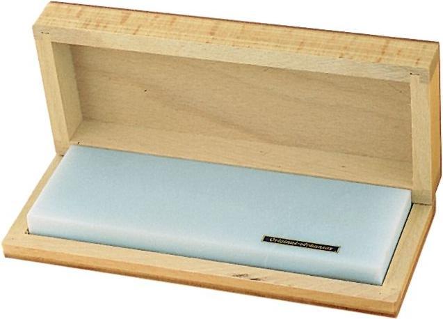 Actual product image Friedrich Müller Sharpening Stone L100xW40mm Natural Arkansas Fine in Wooden Box