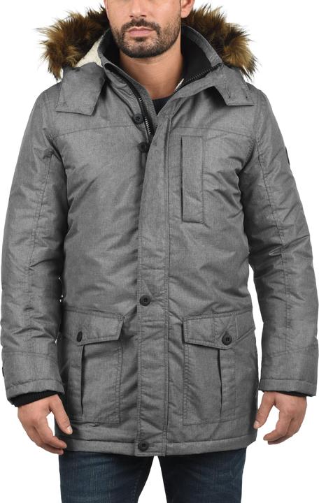 Actual product image Solid Octavus Men's Parka Outdoor Jacket Winter Coat With Teddy Fleece And Fur Hood With Hood (L)