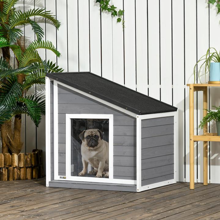 Immagine prodotto PawHut Cuccia per cani con tetto in asfalto a falde apribili (Cuccia per cani)