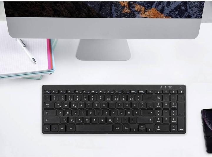 Produktbild Renkforce RF-5799536 Kabellos Tastatur Deutsch, QWERTZ Schwarz (DE, Kabellos)