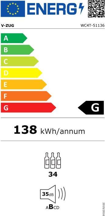 Energy Label V-Zug Refrigerator/freezer WineCooler UCSL