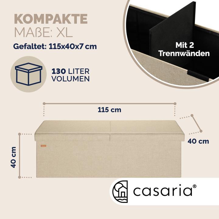 Produktbild Casaria Sitztruhe mit Stauraum (115 cm)