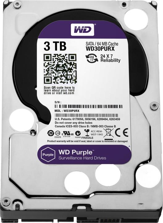 Produktbild WD Purple WD30PURX Festplatte (3 TB, 3.5", CMR)