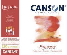 Actual product image Canson Drawing paper pad "Figueras", 400 x 500 mm, 290 gsm 10 sheets, linen texture, on the short side (Plain)