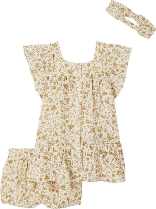 Produktbild Vertbaudet Mädchen Baby Geschenk-Set: Kleid, Shorts & Haarband (80)