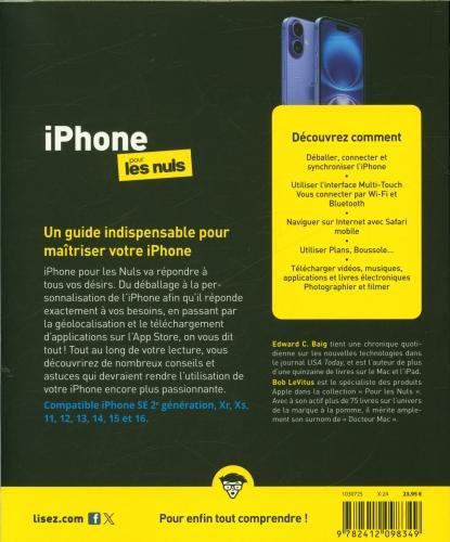 Immagine prodotto IPhone pour les nuls : édition iOS 18 (Francese, Baig Edward C., LeVitus Bob, 2024)