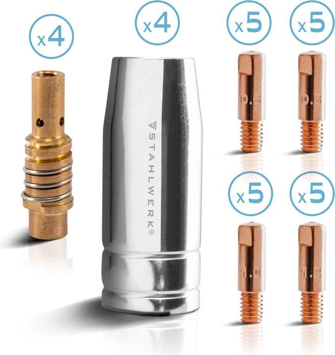 Actual product image Stahlwerk Wear parts MIG MAG 28-piece AK15/MB15 AK14/MB14 Welding torch