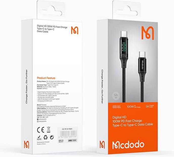 Immagine prodotto Mcdodo USB C — USB C (1.20 m, USB 2.0)