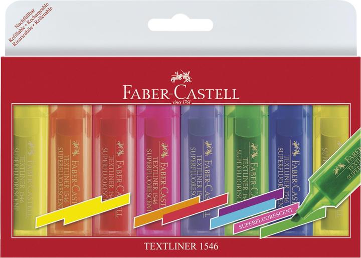 Produktbild Faber-Castell Textliner, 8er Etui fluorescent (Mehrfarbig, 1 mm, 8 x)