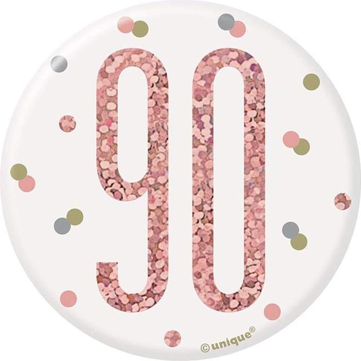 Actual product image Unique Party 90 Number Glitter Badge
