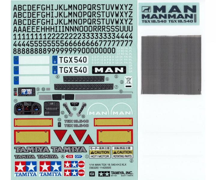 Produktbild Tamiya Sticker-Beutel MAN TGX 18.540 56329
