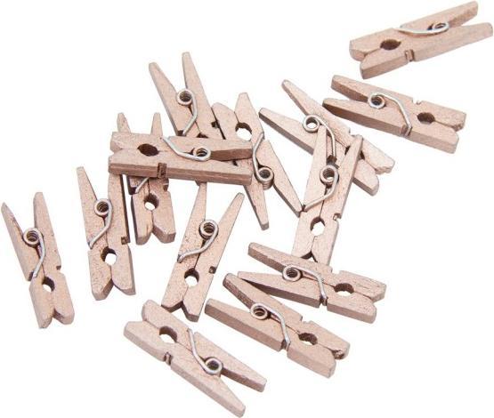 Productafbeelding Fiesta Mini houten wasknijpers - roségoud / brons - 24 stuks