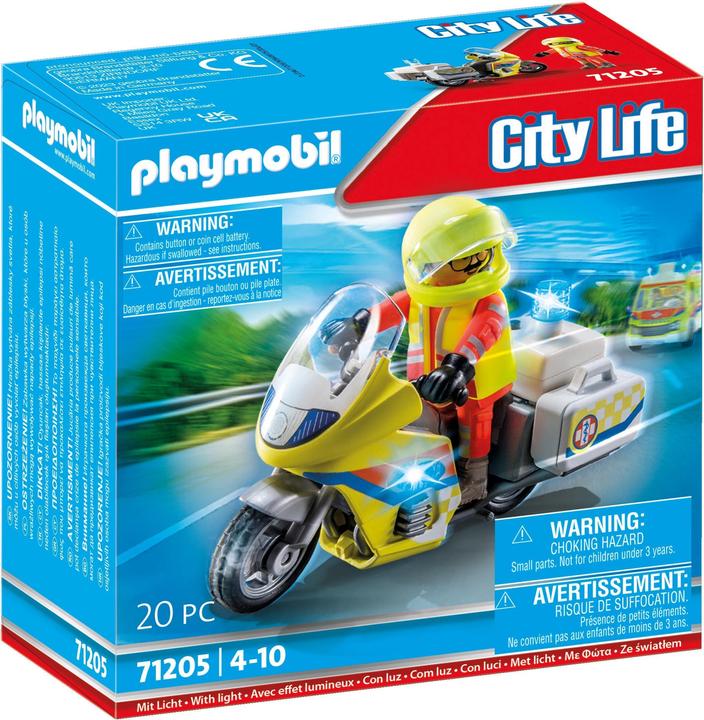 Produktbild Playmobil Notarzt-Motorrad mit Blinklicht (71205, Playmobil City Life)