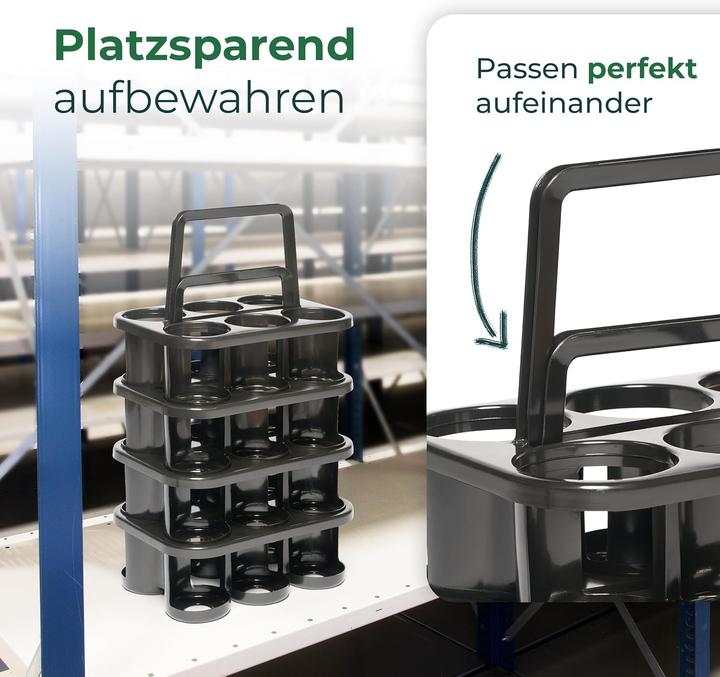 Actual product image Novaliv 4X Flaschenträger für 24 Flaschen - Stabiler Halt - Getränkekorb Kunststoff, Stapelbar, 32x2