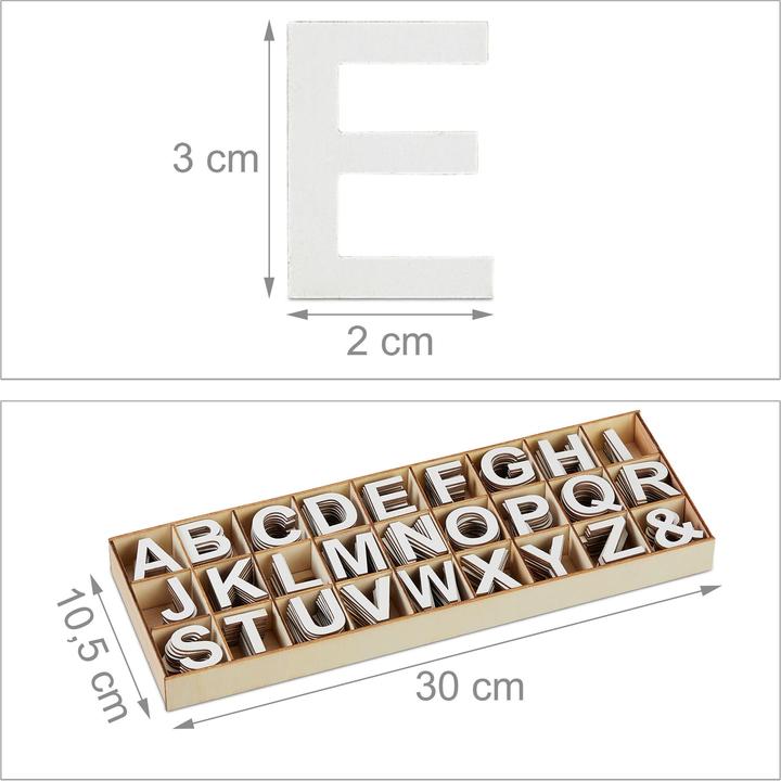 Immagine prodotto Relaxdays Set di lettere in legno da 324 pezzi