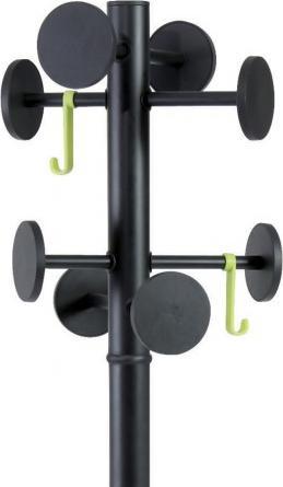 Actual product image Alba Coat rack PMSTAN3 N, 8 hooks, black with 8 black coat hooks made of plastic, with 2 abn