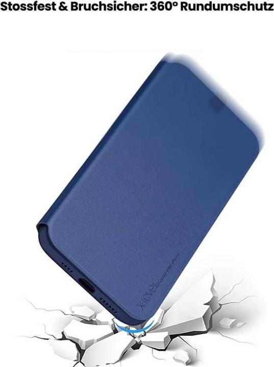 Image du produit X-Level iPhone 11 Pro Max - FIBColor Flip Etui, Kunstleder, 360° Rundumschutz, Dunkelblau (Apple iPhone 11 Pro Max)