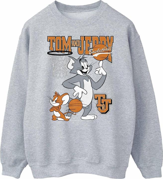 Tom & Jerry Mens Spinning Basketball Sweatshirt