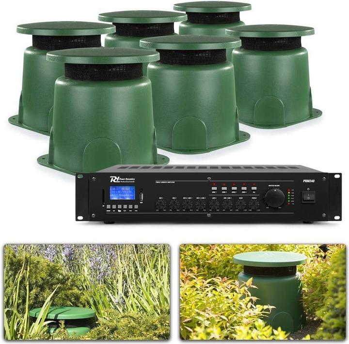 Power Dynamics 100V Bluetooth pour l'extérieur avec 6 haut-parleurs et câbles de qualité supérieure - 180W