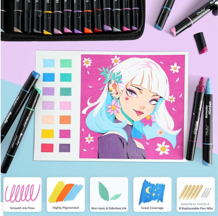 Produktbild Ohuhu Acryl-Marker (Mehrfarbig, 30 x)