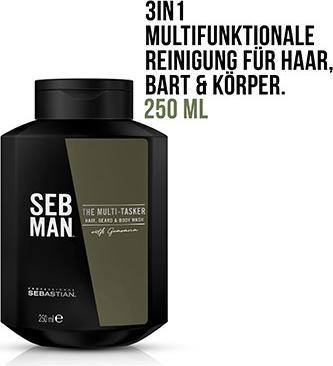 Image du produit Sebastian The Multitasker - Hair, Beard & Body Wash (250 ml, Shampoing liquide)