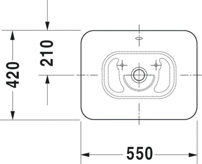 Immagine prodotto Duravit Lavabo da appoggio BACINO w ÜL o HLB 550x420mm senza foro per rubinetto bianco (420 mm, 550 mm)