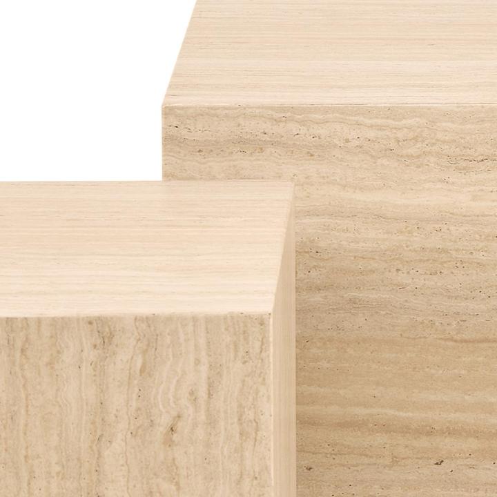 Produktbild AC Design Dice Couchtisch Travertin-Rohpapier (100 x 60 x 42 cm)