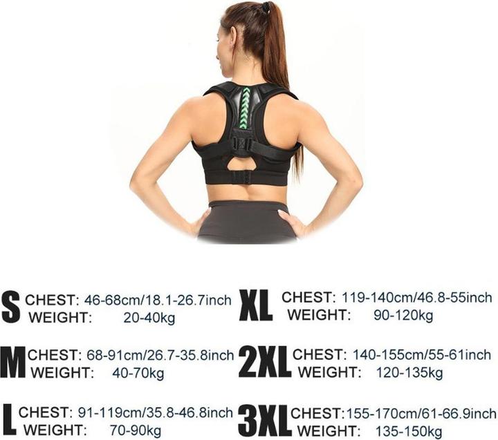 Actual product image König Design Back Support Straight Support Sport Back Brace Posture Correction Stabiliser New (M)