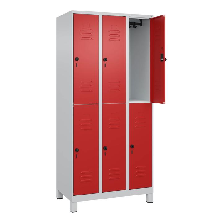 Produktbild C+P Doppel-Garderobenschrank Classic Plus, Abteilbreite 30 cm, mit Füssen