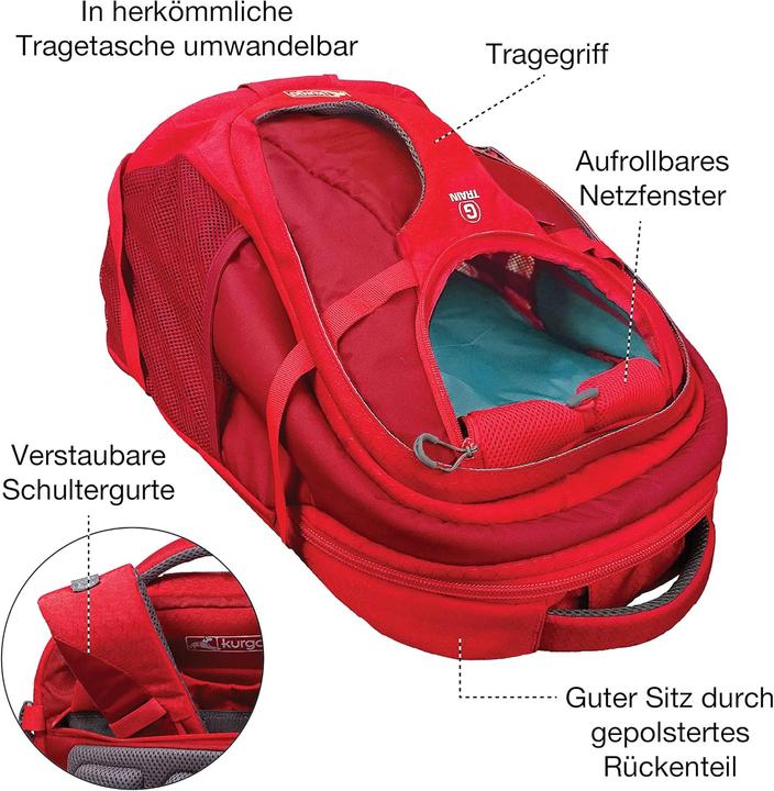 Image du produit Kurgo G-Train Sac à dos pour chien (Chat, Chien, Lavable, Fermeture de sécurité, Lavable en machine, Respirant)