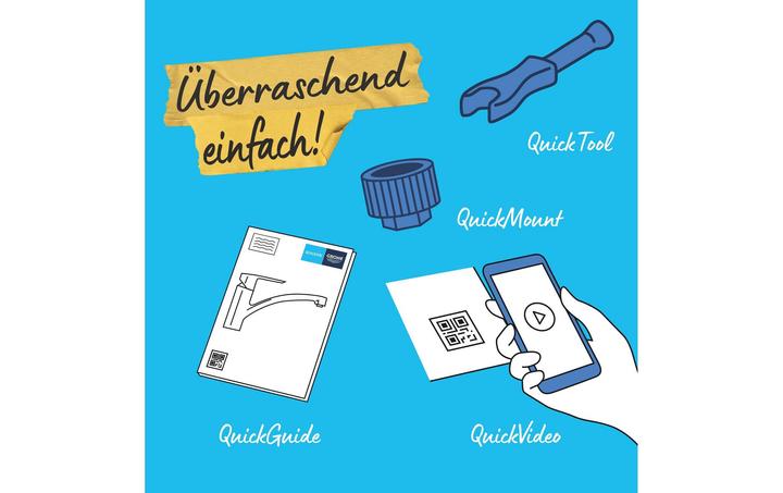 Image du produit Grohe Start QuickFix Küchenarmatur, Dual-Spülbrause, herausziehbar, schwenkbar, mattschwarz