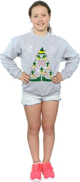 Actual product image Elf Girls Christmas Tree Sweatshirt (152, 158)