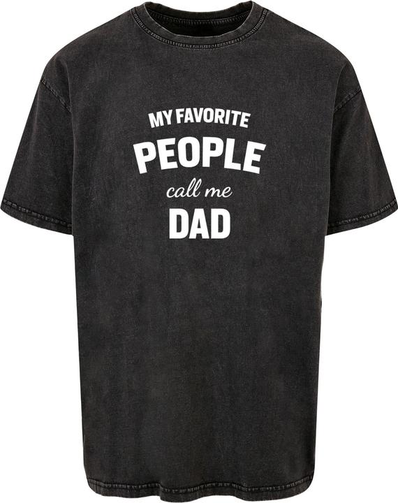 Merchcode Fathers Day - My Favorite People Call Me Dad Acid Washed Heavy Oversized Tee - 112803 (XXL)