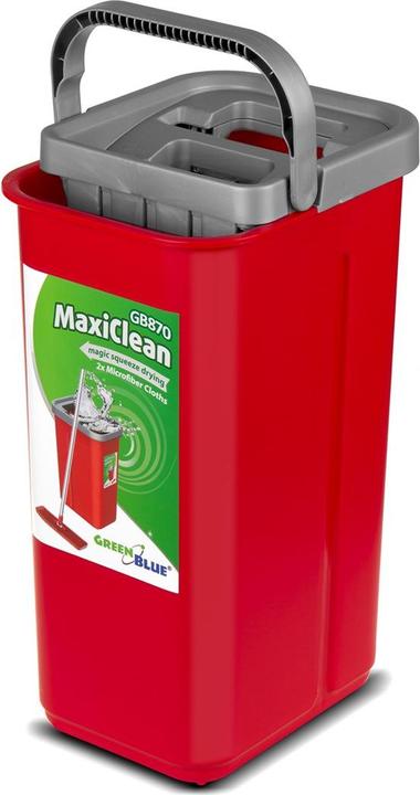 Produktbild Greenblue Flachbesen + Eimer + Teleskopstange + 2 x Mikrofasermatte 5,7 L Bodenreinigung XXL Set Schwenkkopf (1 Stk.)