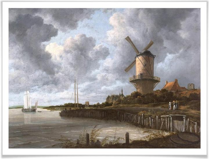 Immagine prodotto Trenddeko van Ruisdael - Il mulino a vento di Wijk vicino a Duurstede (80 x 60 cm)