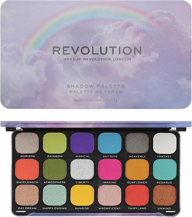 Actual product image Makeup Revolution Revolution Rainbow Eye Shadow Palette 18 x 1.1g