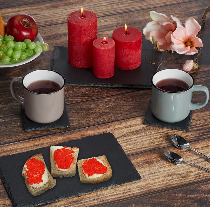 Actual product image Relaxdays slate plates (1 x, Glass coaster)