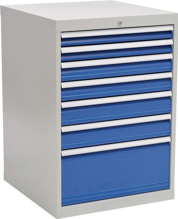 Actual product image Quality Drawer cabinet H1019xW705xD736mm grey/blue 2x75,2x100,2x125,1x300mm Drawers (80700/1401AV 7035/5 (80 cm, 115 cm)
