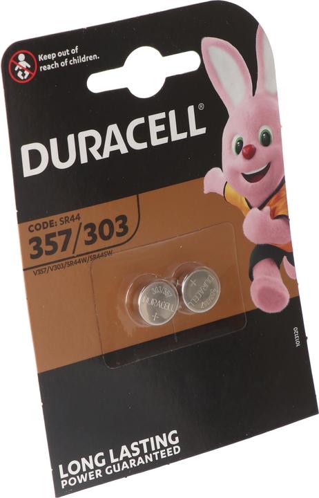 Immagine prodotto Duracell 357, 303, V357, V303, SR44, SR44SW, Uhrenbatterie D357, 2er Blister (2 pz., 190 mAh)