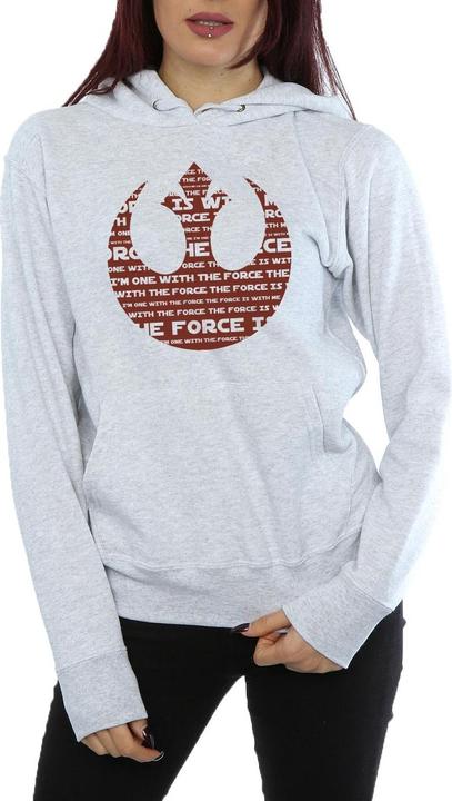 Actual product image Star Wars Womens/Ladies Rogue One I'm One With The Force Alliance Emblem Red Hoodie (XS)