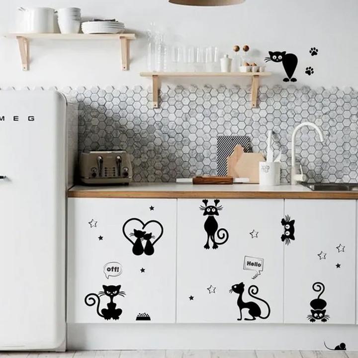 Image du produit Cbx Beau dessin animé chat autocollant mural