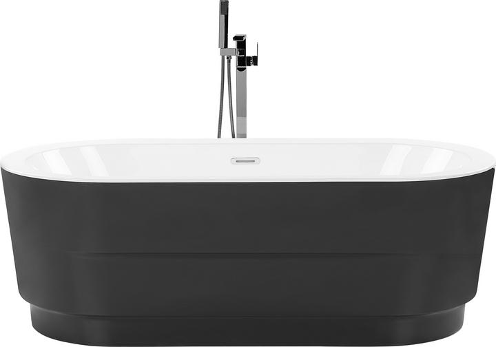 Beliani Bathtub free-standing black oval 170 x 80 cm EMPRESA (214 l, 80 cm)