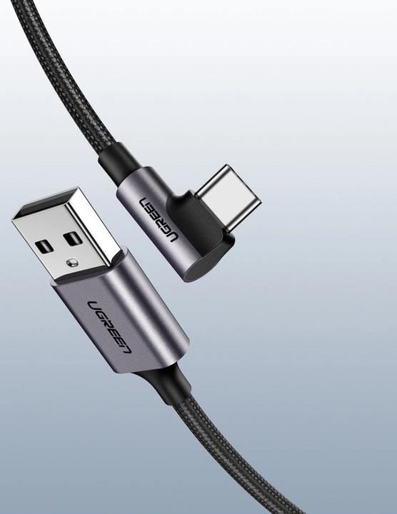 Produktbild Ugreen USB-C gewinkelt zu USB-A 2.0 A Datenkabel (2 m, USB 2.0)
